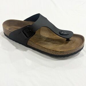 Birkenstock Black Thong Sandal with Cork Footbed